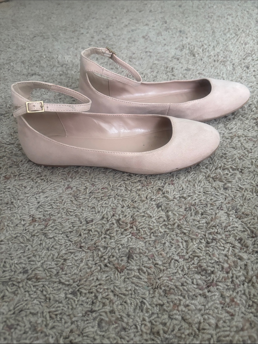 BCBGeneration Ankle-Strap Ballet Flats in Nude/Blush
